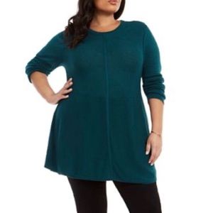STYLE & CO PLUS SIZE GREEN SEAM FRONT SWEATER